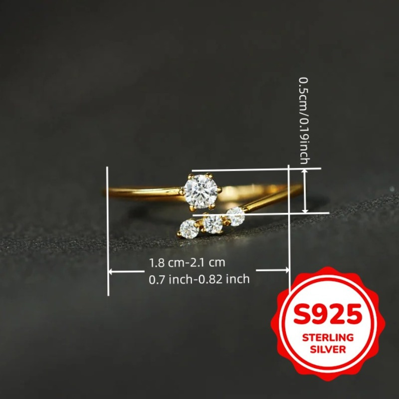 S925 Sterling Silver Lady's Ring with Zirconia